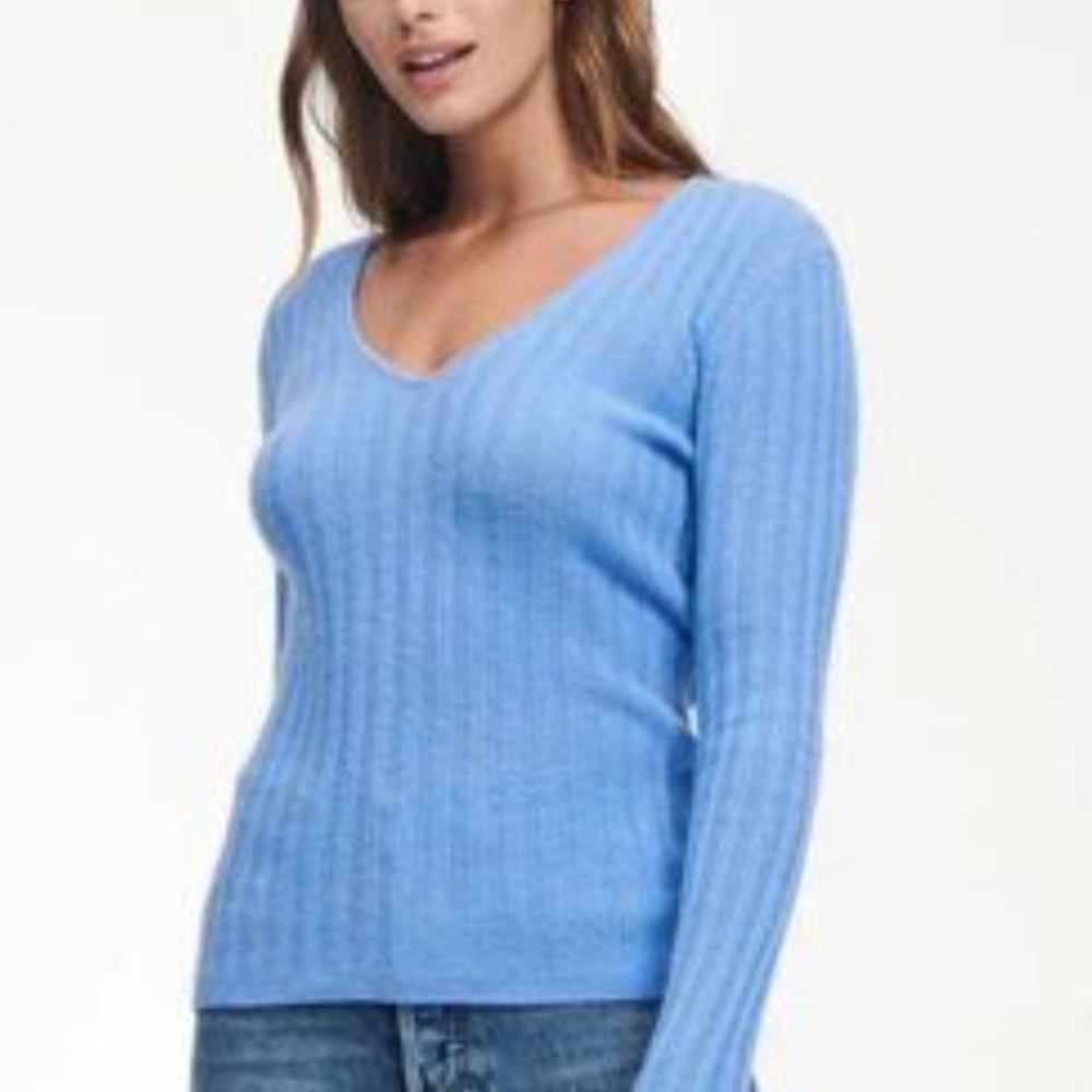NAADAM Light Blue V-Neck Sweater